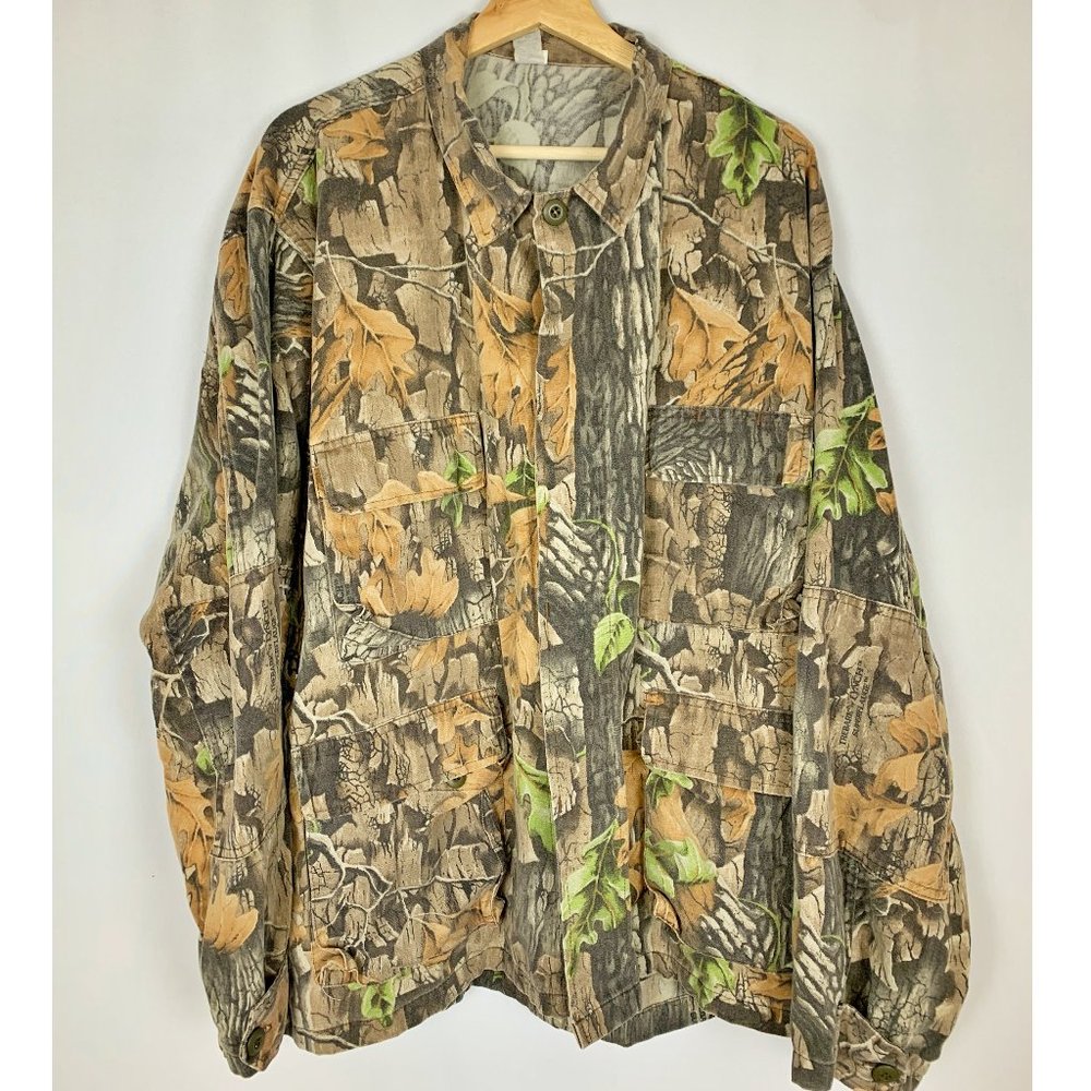 Vintage Heavy Cotton Camo Shirt Jacket (Shacket)